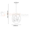 Lampa wisząca sznur lina boho country Rope Globo 3xE14 perfektmarket.webp