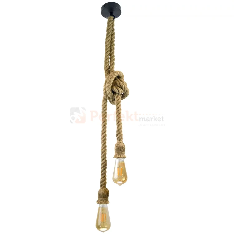 Lampa wisząca sznur lina country Rope 2xE27 perfektmarket (4).webp