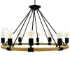 Lampa wisząca sznur lina koło country Rope Arthur 8xE27 perfektma (5).webp