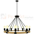 Lampa wisząca sznur lina koło country Rope Arthur 8xE27 perfektma (4).webp