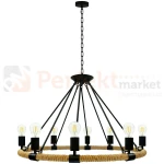 Lampa wisząca sznur lina koło country Rope Arthur 8xE27 perfektma (2).webp