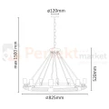 Lampa wisząca sznur lina koło country Rope Arthur 8xE27 perfektma (3).webp