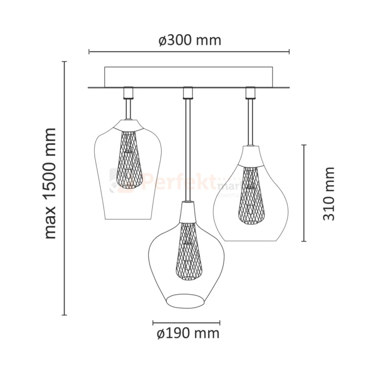 Lampa wisząca Dyson 3 potrójna okrągła szklana Goldlux 3xG9 perfektmarket (4).webp