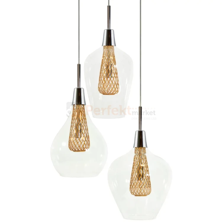 Lampa wisząca Dyson 3 potrójna okrągła szklana Goldlux 3xG9 perfektmarket (3).webp