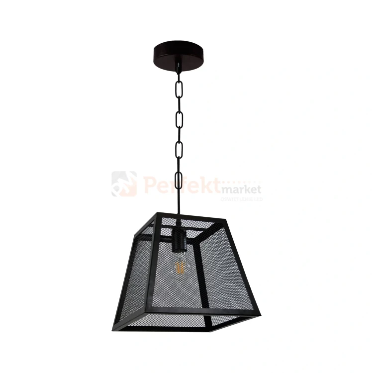Lampa wisząca druciana siatka loft Madera czarna Polux 310354 perfektmarket (1).webp