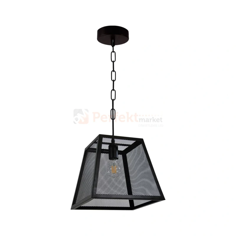 Lampa wisząca druciana siatka loft Madera czarna Polux 310354 perfektmarket (3).webp