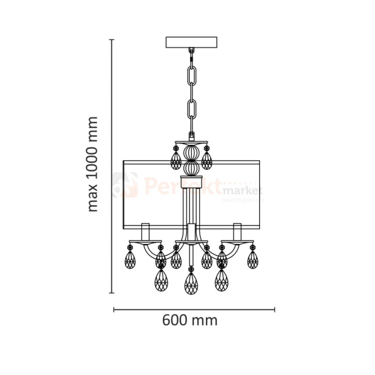 Lampa wisząca Bresso 4xE14 elipsa Polux 310552 czarna perfektmar (2).webp