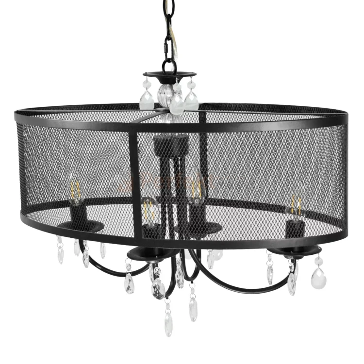Lampa wisząca Bresso 4xE14 elipsa Polux 310552 czarna perfektmar (3).webp