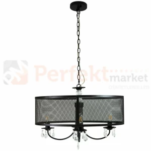 Lampa wisząca Bresso 4xE14 elipsa Polux 310552 czarna