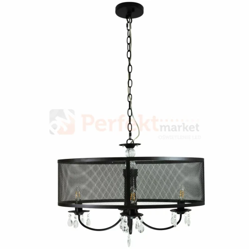 Lampa wisząca Bresso 4xE14 elipsa Polux 310552 czarna perfektmarket.webp