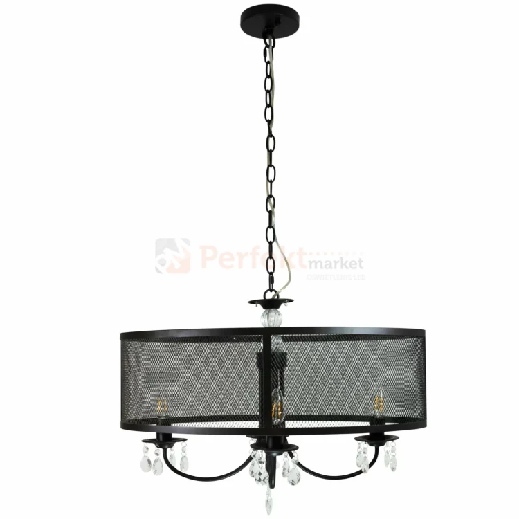 Lampa wisząca Bresso 4xE14 elipsa Polux 310552 czarna perfektmarket.webp