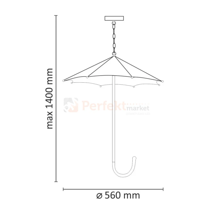 Lampa wisząca druciana loft Parasol Polux 310385 3xE27 czarna perfektmarket.webp