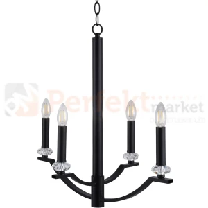 Lampa wisząca klasyczna Hims Polux 310507 czarna 4xE14