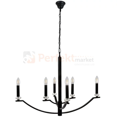 Lampa wisząca klasyczna Hims Polux 310514 czarna 6xE14 perfektmarket (6).webp