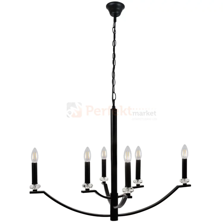 Lampa wisząca klasyczna Hims Polux 310514 czarna 6xE14 perfektmarket (6).webp