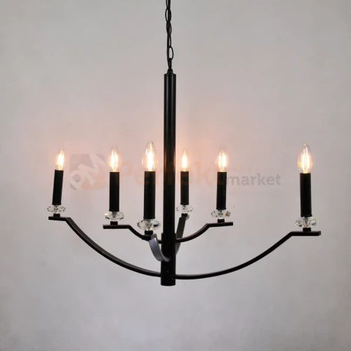 Lampa wisząca klasyczna Hims Polux 310514 czarna 6xE14 perfektmarket (1).webp