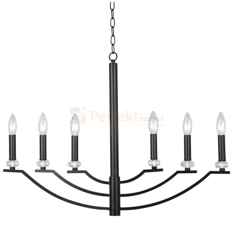 Lampa wisząca klasyczna Hims Polux 310514 czarna 6xE14 perfektmarket.webp