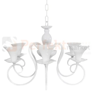 Lampa wisząca biała kielichy Gloria Polux 310392 5xE14