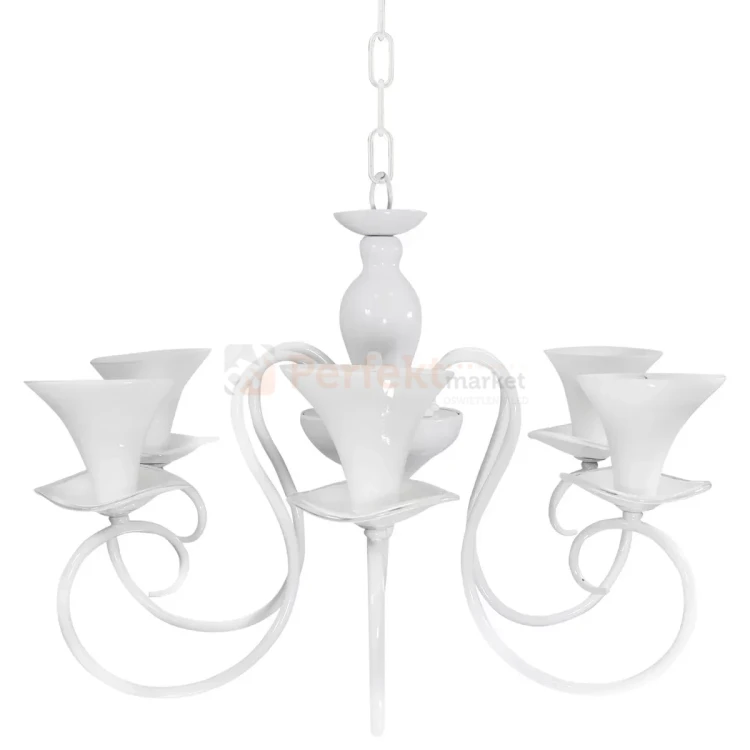 Lampa wisząca biała kielichy Gloria Polux 310392 5xE14 perfektmarket (1).webp
