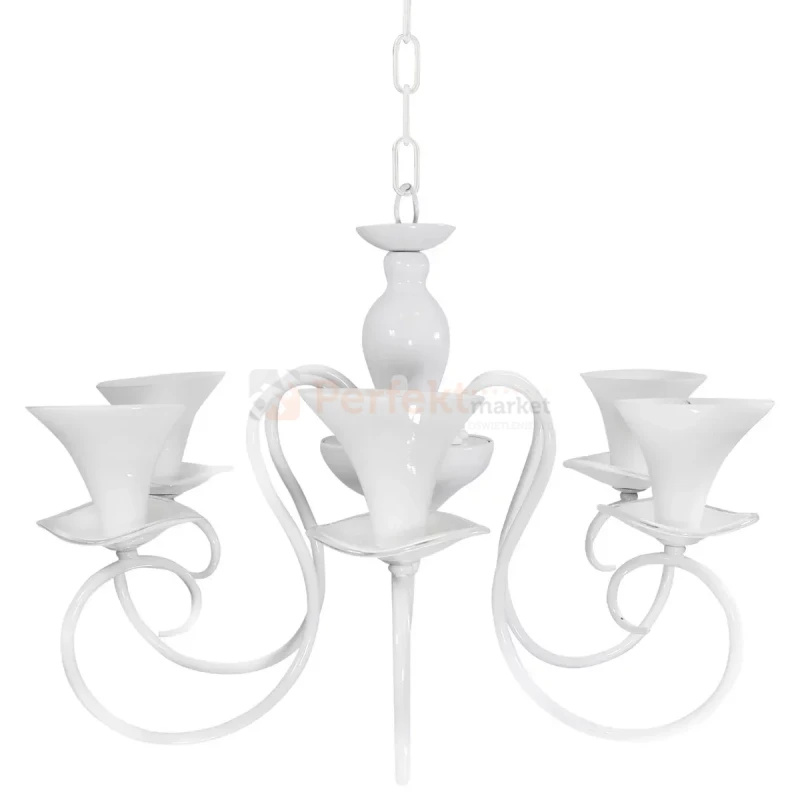 Lampa wisząca biała kielichy Gloria Polux 310392 5xE14 perfektmarket.webp