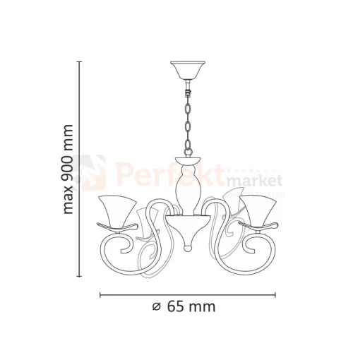 Lampa wisząca biała kielichy Gloria Polux 310392 5xE14 perfektmarket.webp