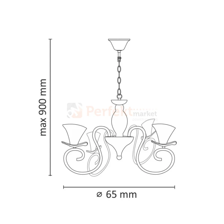 Lampa wisząca biała kielichy Gloria Polux 310392 5xE14 perfektmarket.webp
