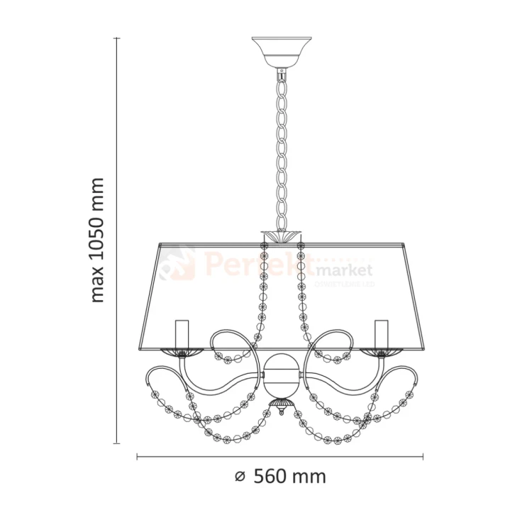 Lampa wisząca kryształy glamour ABBAZIA 5xE14 perfektmarket (3).webp