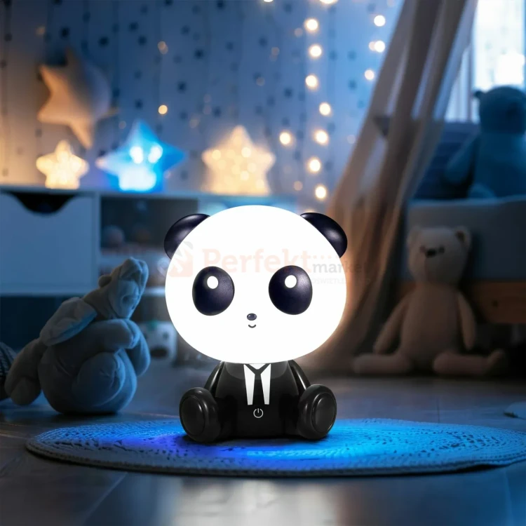 Lampka nocna LED Panda dziecięca trzy poziomy świecenia USB-C perf.webp