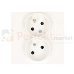 TGZ2MCZ.01/149 Gniazdo wtyczkowe podwójne z uziemieniem z przesłonami, moduł, 16A, szybkozłącza, czarny mat, perfektmarket (0)