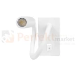 Kinkiet lampka nocna LED LEO 3W 4000K giętki biały perfektmarket (6).webp