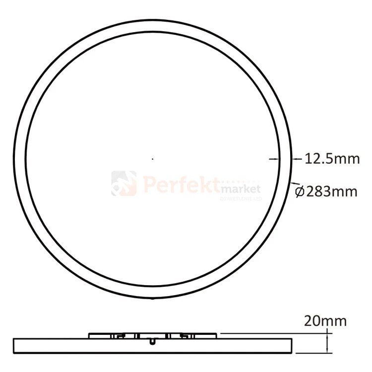 Lampa sufitowa plafon LED PRYZMA 28cm IP44 CCT biały perfektmarket (5).webp