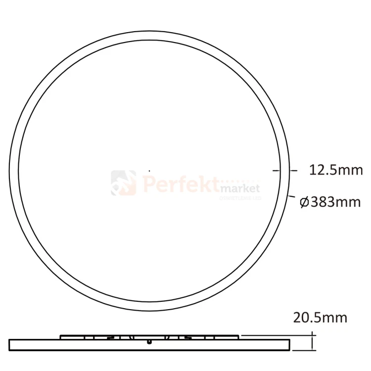 Lampa sufitowa plafon LED PRYZMA 38cm IP44 CCT biały perfektmarket (1).webp