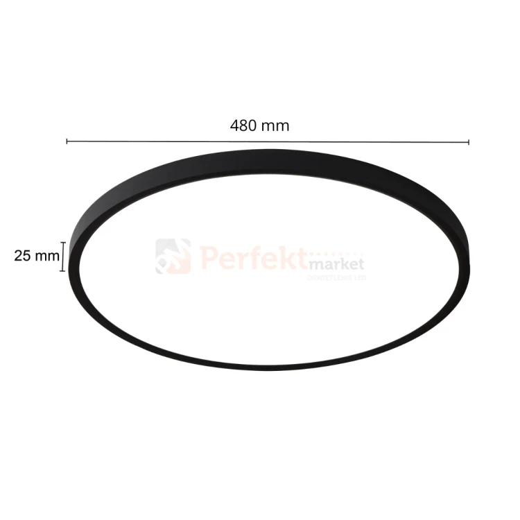 Lampa sufitowa plafon LED CALIFORNIA 48cm IP20 CCT czarny perfektmarket (1).webp