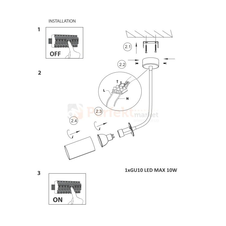 Kinkiet regulowany VARIOSA FLEXI 1xGU10 IP20 czarny perfektmarket (6).webp