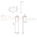 Lampa ogrodowa stojąca TRIO ARDILA 100cm czujnik zmierzchu czarna IP44 wymiary perfektmarket.webp