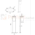Lampa ogrodowa stojąca TRIO ARDILA 65cm czujnik zmierzchu czarna IP44 wymiary perfektmarket.webp