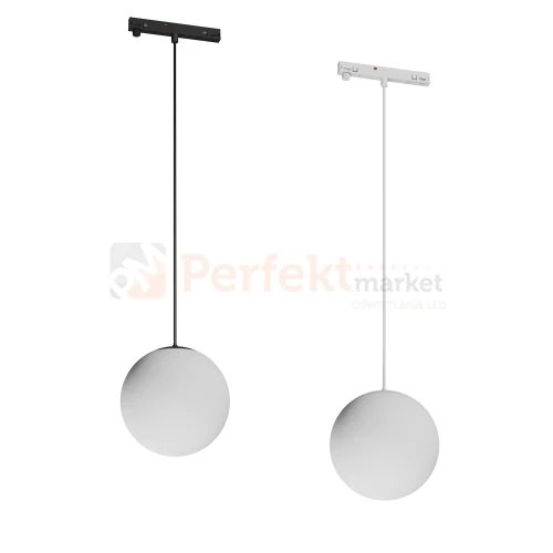 oprawa na szynoprzewód magnetyczny SHIFT NANO GLOBE wisząca 7W czarna biała 3000K perfektmarket.webp