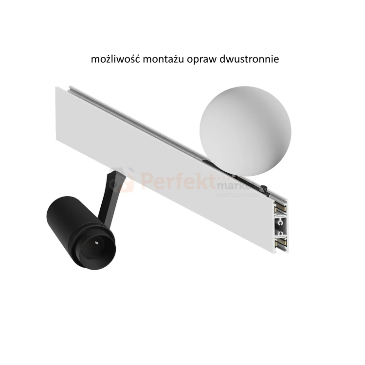 system magnetyczny natynkowy podwójny dwustronny slim shift nano szyna 48V biała 1-2m montaż dwustronny opraw perfektmarket olsztyn.webp