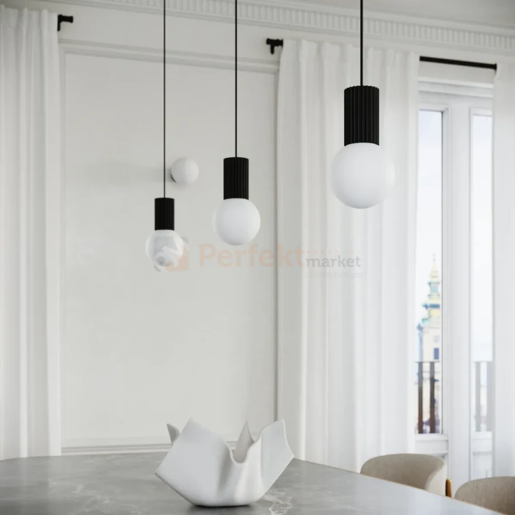 Lampa wisząca Halo szklana kula design 1xG9 IP20 czarna perfektmarket (10).webp