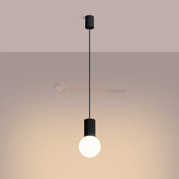 Lampa wisząca Halo szklana kula design 1xG9 IP20 czarna perfektmarket (2).webp