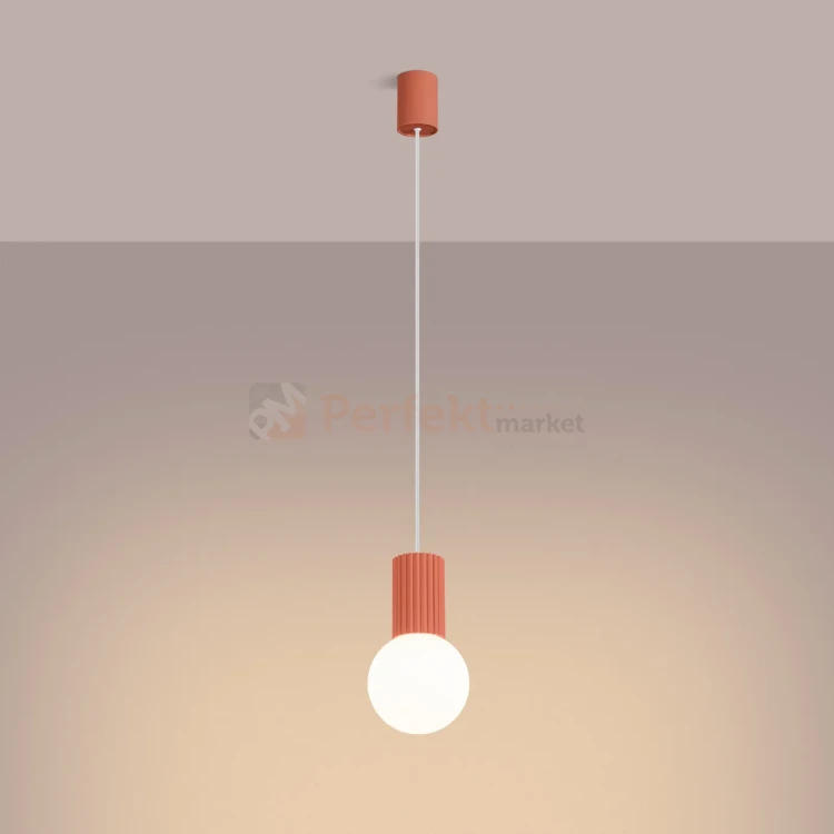 Lampa wisząca Halo szklana kula design 1xG9 IP20 brzoskwiniowa perfektmarket (5).webp