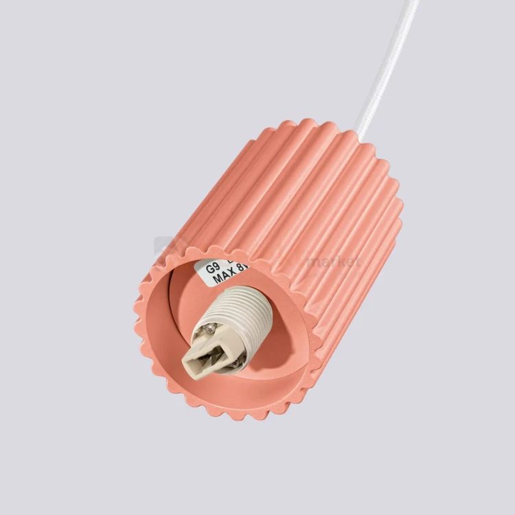 Lampa wisząca Halo szklana kula design 1xG9 IP20 brzoskwiniowa perfektmarket (3).webp