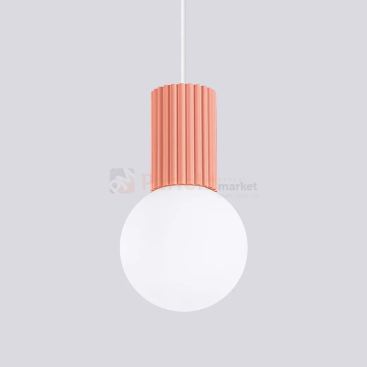 Lampa wisząca Halo szklana kula design 1xG9 IP20 brzoskwiniowa perfektmarket (1).webp
