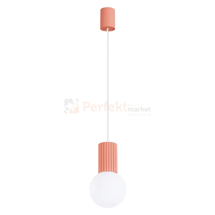 Lampa wisząca Halo szklana kula design 1xG9 IP20 brzoskwiniowa perfektmarket.webp