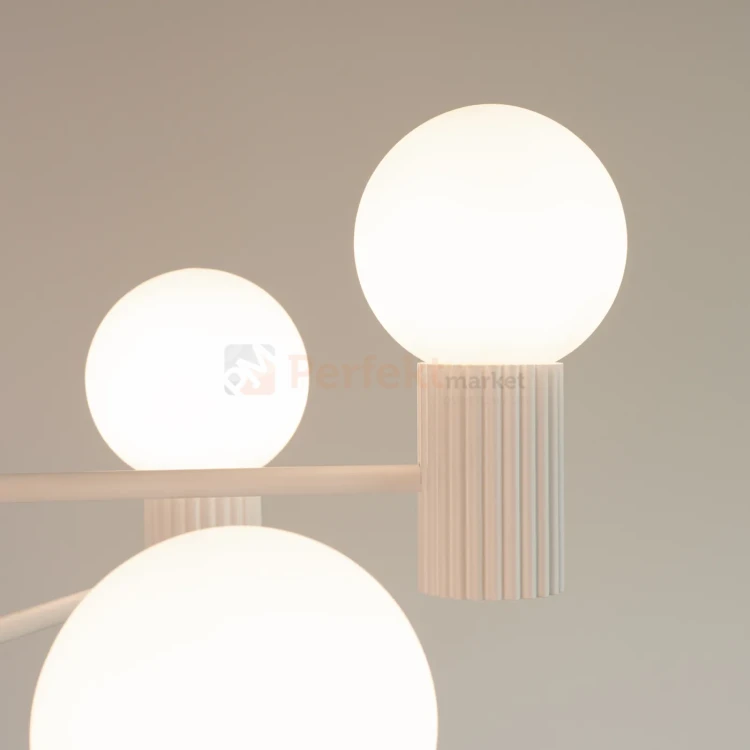 Lampa wisząca żyrandol Halo 6 szklane kule design 6xG9 IP20 biały perfektmarket (7).webp