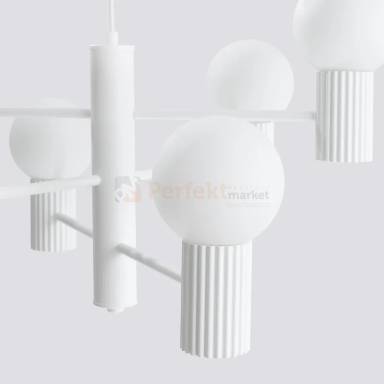 Lampa wisząca żyrandol Halo 6 szklane kule design 6xG9 IP20 biały perfektmarket (5).webp