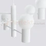 Lampa wisząca żyrandol Halo 6 szklane kule design 6xG9 IP20 biały perfektmarket (5).webp