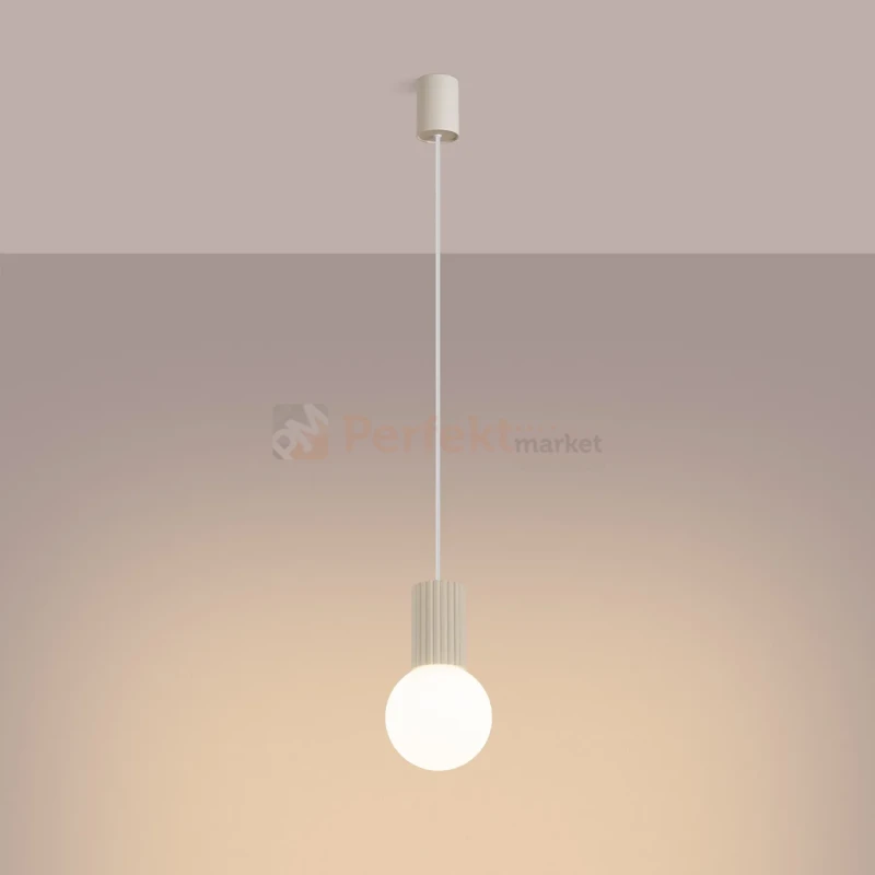 Lampa wisząca Halo szklana kula design 1xG9 IP20 beżowa perfektmarket (10).webp