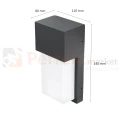 Lampa ścienna zewnętrzna kinkiet na dom Miria 1xE27 IP44 czarny perfektmarket wymiary.webp