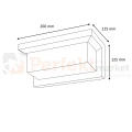 Lampa ścienna zewnętrzna kinkiet LED LAGOS 12W 4000K IP54 czarny perfektmarket wymiary.webp